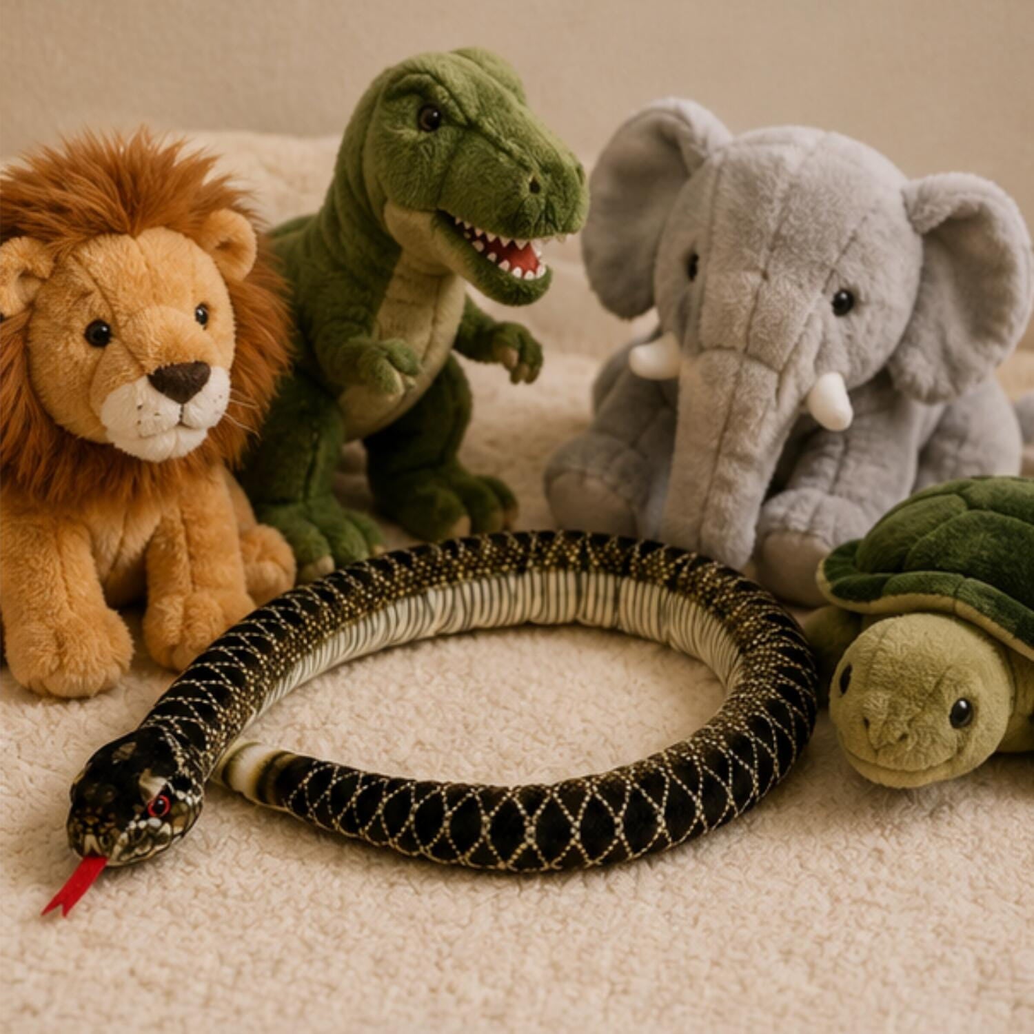 Ratel slang knuffel - pluche - donkergroen - 100 cm - Pluchen speelgoed