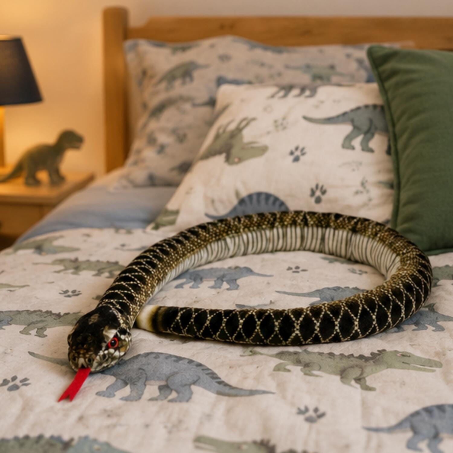 Ratel slang knuffel - pluche - donkergroen - 100 cm - Pluchen speelgoed