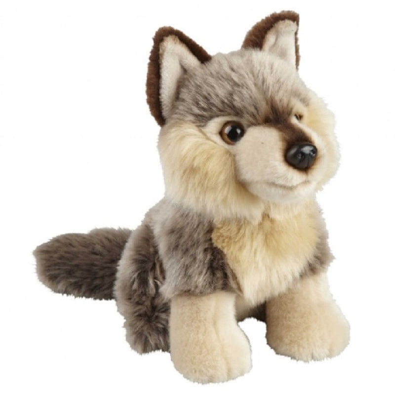 Pluche wolf knuffel - grijs - 18 cm - dierenknuffel - Pluchen speelgoed