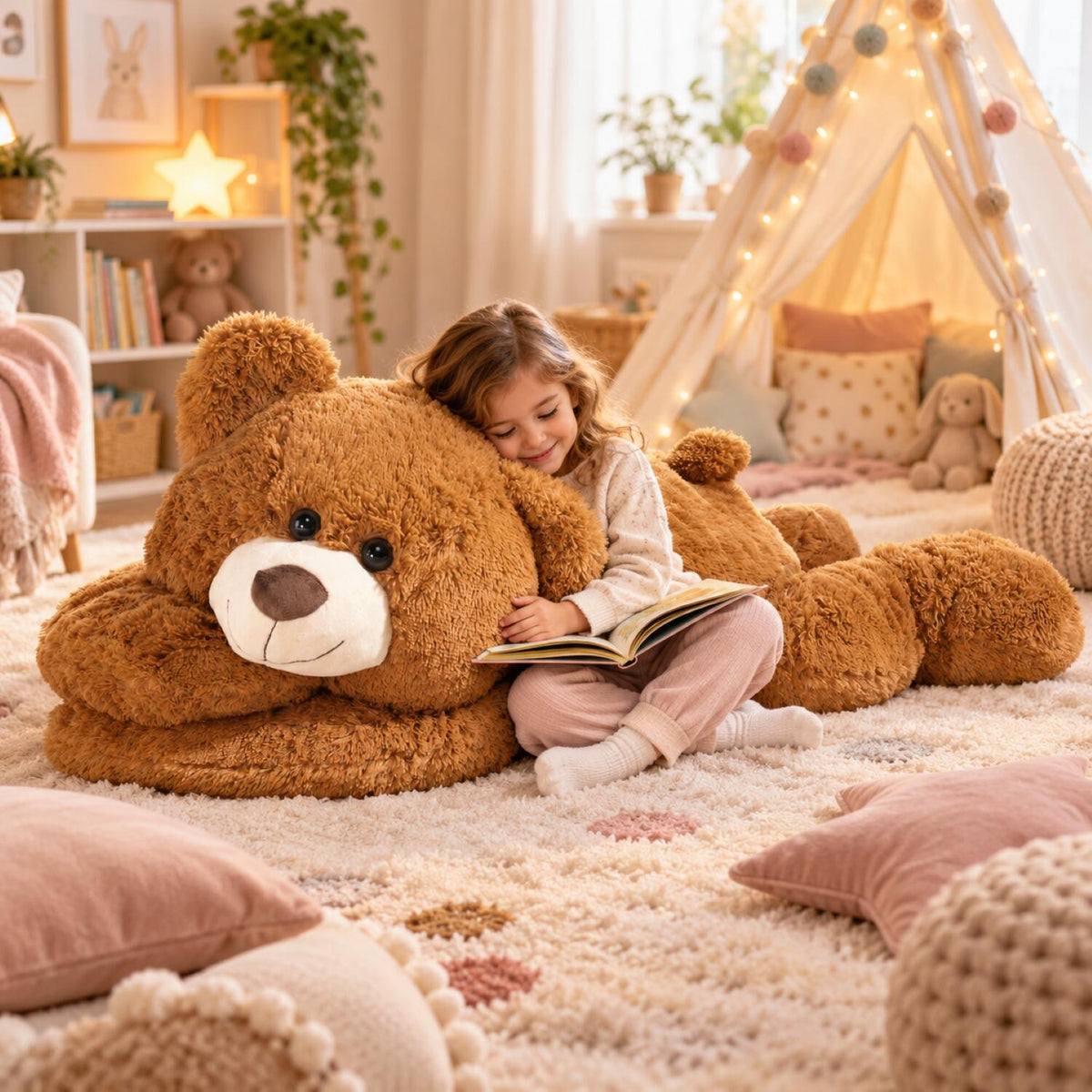heunec-beer-knuffel-pluche-lichtbruin-liggend-120-cm_10116161-4