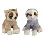 Bosdieren pluche knuffels 2-delig - aapje en luiaard - 15 cm - Pluchen speelgoed