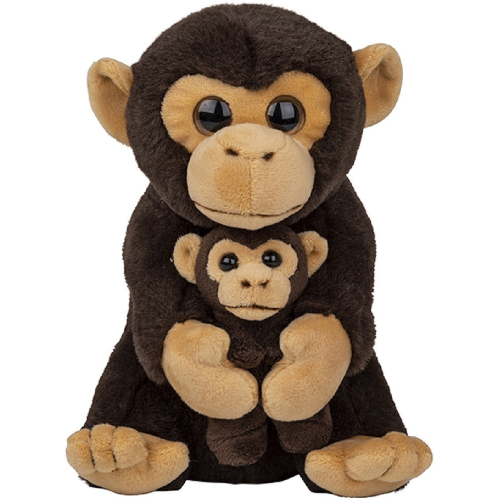 chimpansee-knuffel-pluche-mama-met-kind-22-cm-bosdieren_10318166