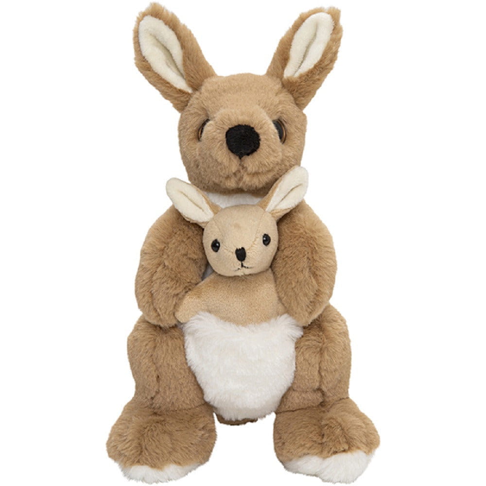 Nature Planet kangoeroe knuffel met baby - pluche - 22 cm - Pluchen speelgoed