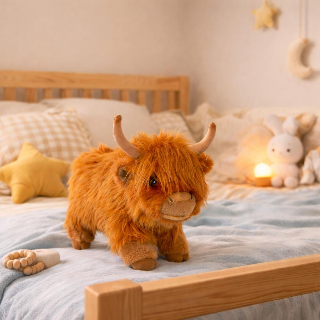 Heunec Schotse Hooglander knuffel - pluche - 30 cm - bruin - Pluchen speelgoed