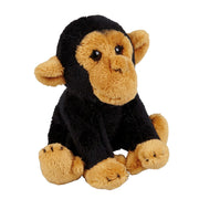 Ravensden chimpansee knuffel - pluche - zwart - 15 cm - Pluchen speelgoed
