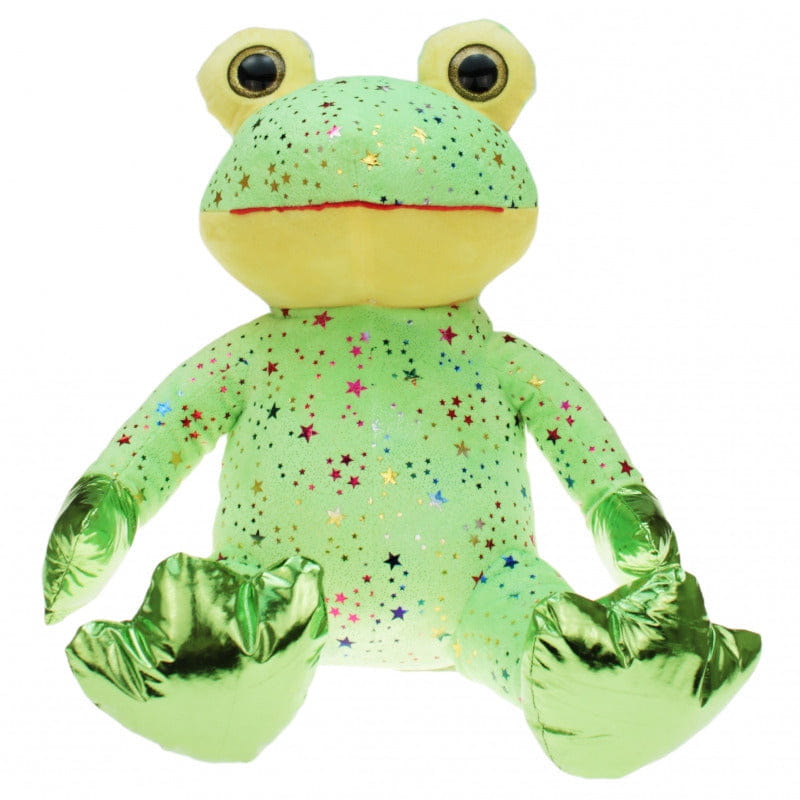 Pluche groene kikker knuffel - glitters - 30 cm - speelgoed - Pluchen speelgoed