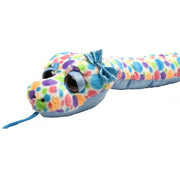 Wild Republic slang knuffel - pluche - 137 cm - blauw met stippen - Pluchen speelgoed