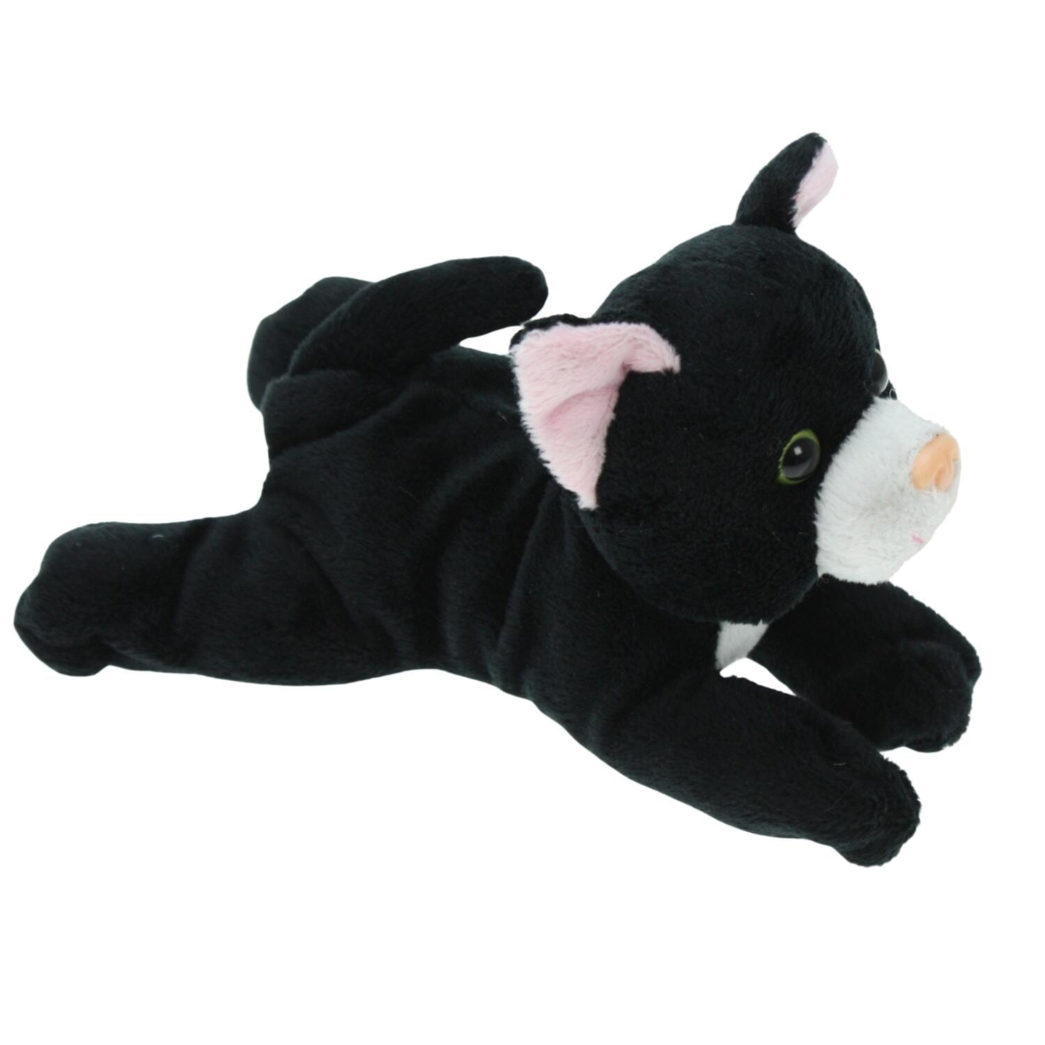 Cornelissen lapjes kat knuffel - zwart/wit - 17 cm - pluche - Pluchen speelgoed