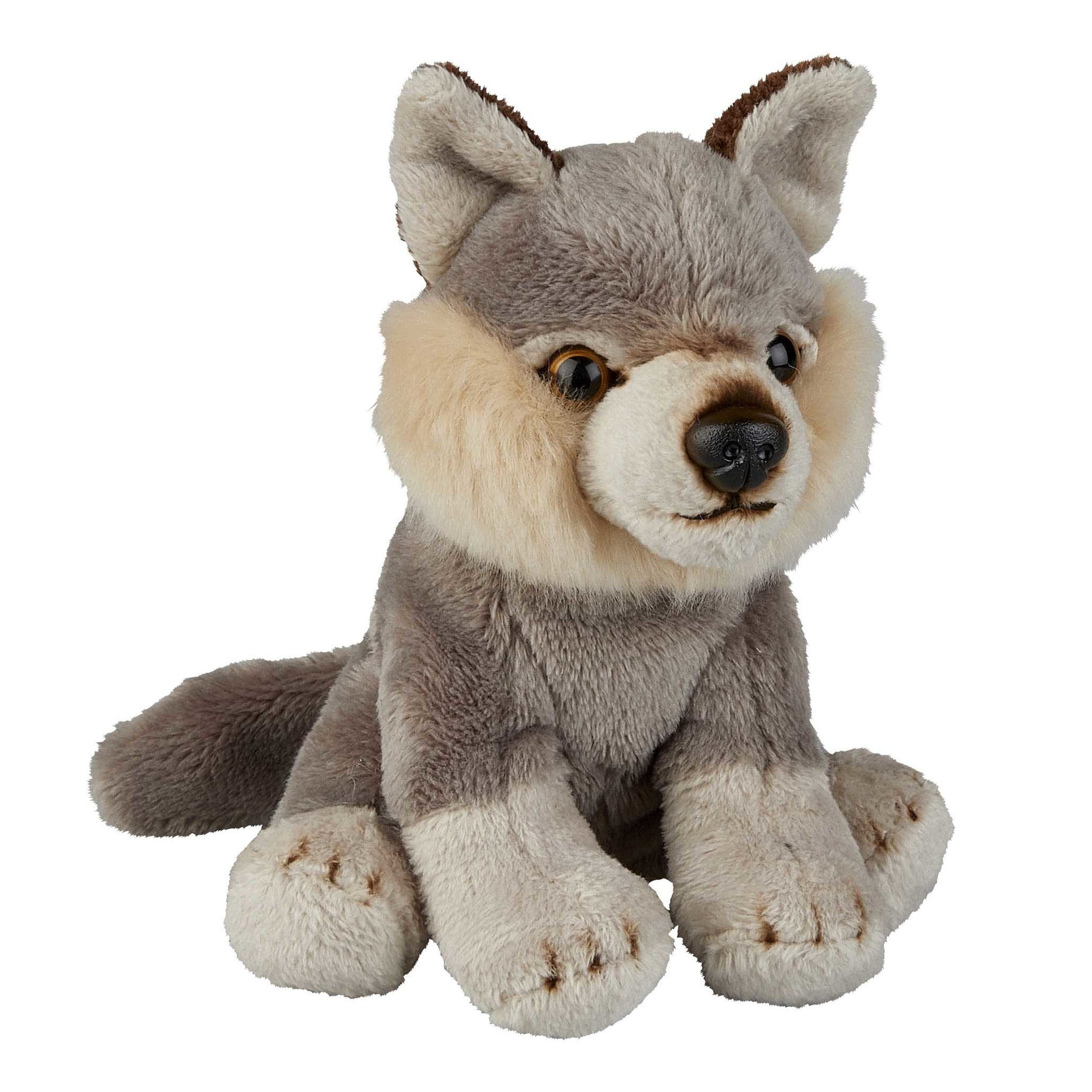Ravensden wolf knuffel - pluche - grijs - 15 cm - dierenknuffel - Pluchen speelgoed