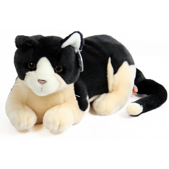 pluche-kat-poes-knuffeldier-zwart-creme-30-cm-huisdieren-katten-lapjeskat_10058202-2