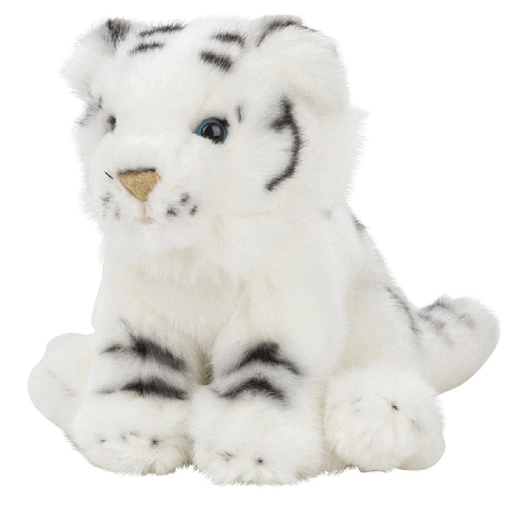 Nature Planet tijger knuffel - wit - pluche - 15 cm - dierenknuffel - Pluchen speelgoed