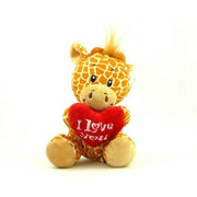 Giraffe knuffel met I love you hartje - pluche - 14 cm - Pluchen speelgoed