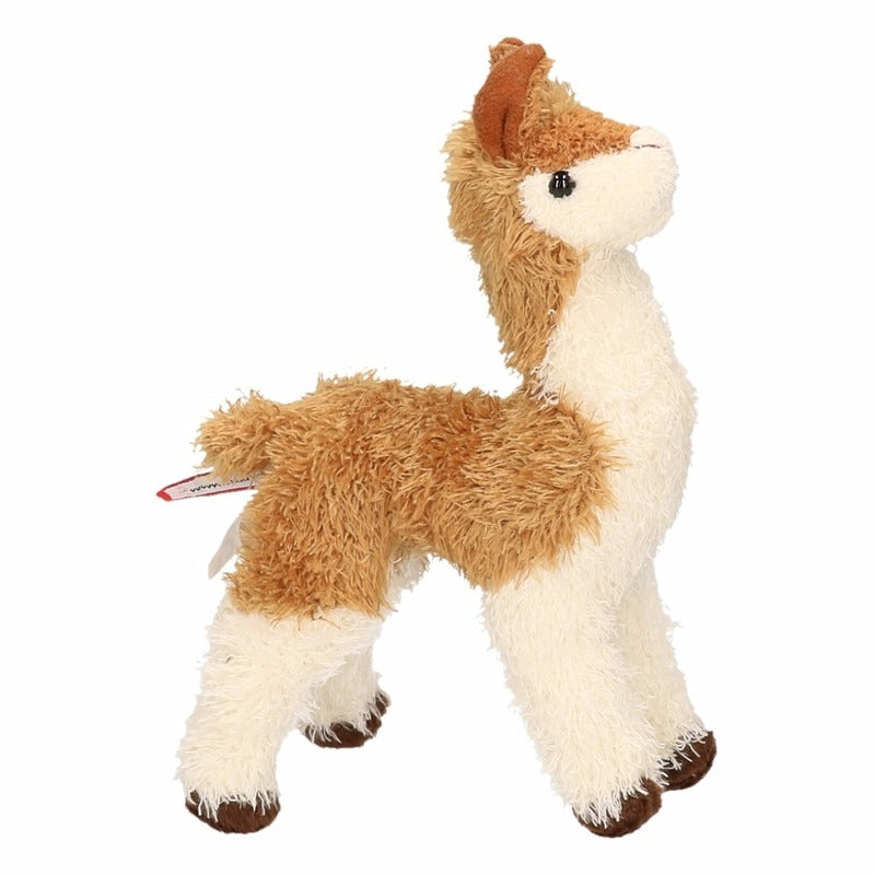 pluche-knuffel-lama-bruin-wit-klein-18-cm_10089221-1