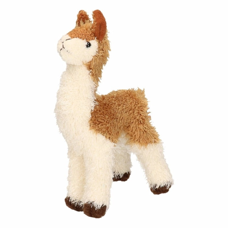 pluche-knuffel-lama-bruin-wit-klein18-cm_10089221
