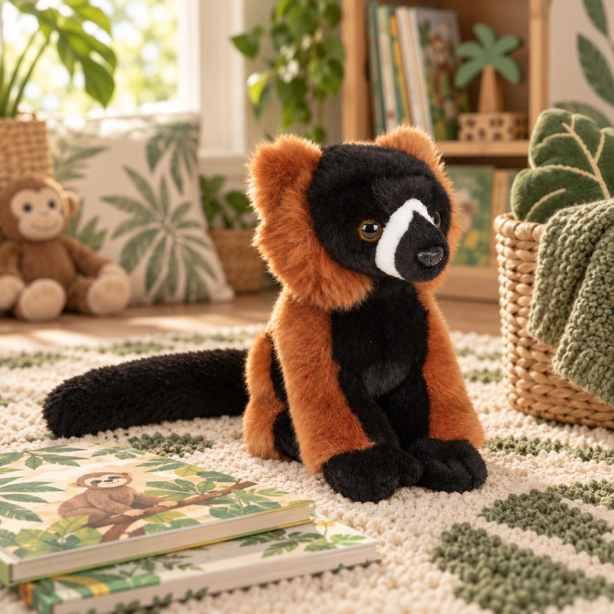 lemur-knuffel-aapje-pluche-18-cm-rood-zwart_10325224-3