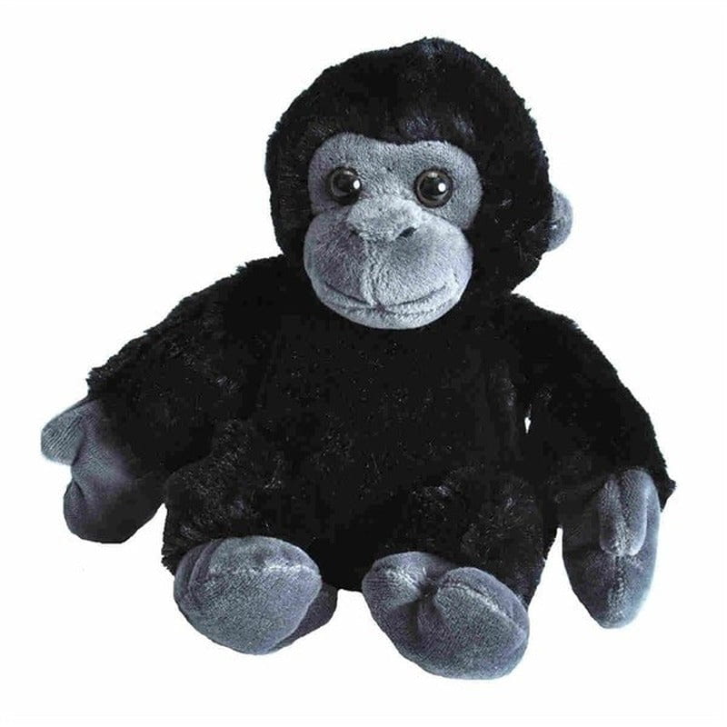 Wild Republic gorilla knuffel - pluche - 18 cm - zwart - Pluchen speelgoed