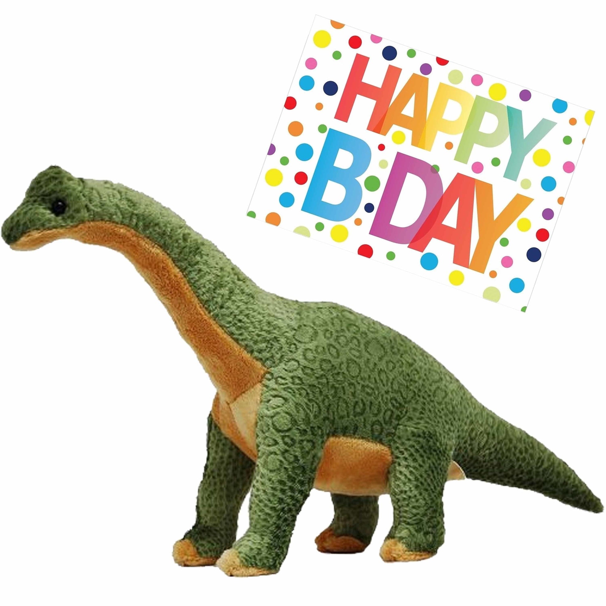 Dino Brachiosaurus knuffel - pluche - 43 cm - cadeau set - Pluchen speelgoed