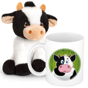 Cadeauset kind - koe knuffel 12 cm - mok 300 ml - Pluchen speelgoed