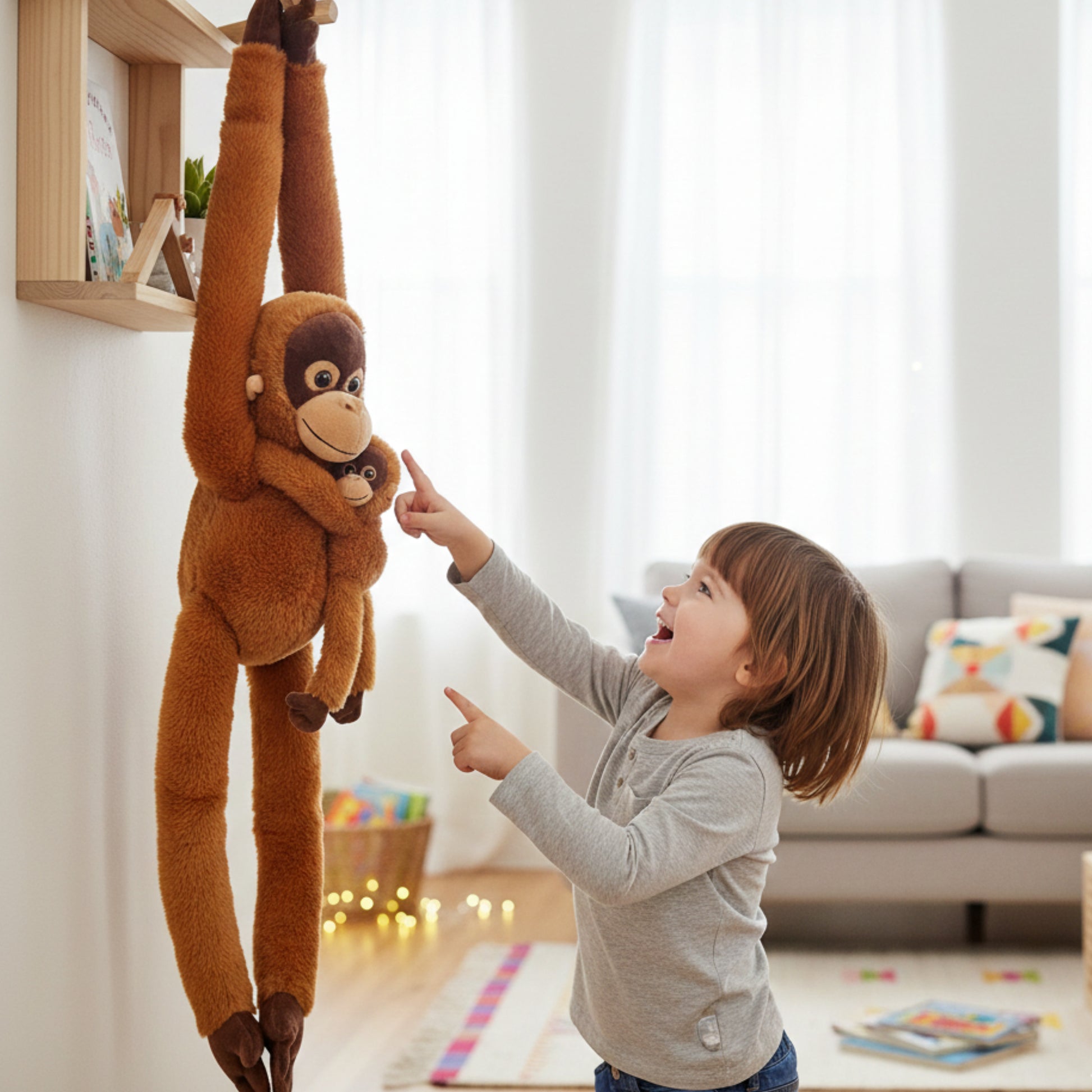 ravensden-pluche-knuffeldier-hangende-orang-oetan-aap-met-baby-84-cm-apen-knuffel_10084253-3