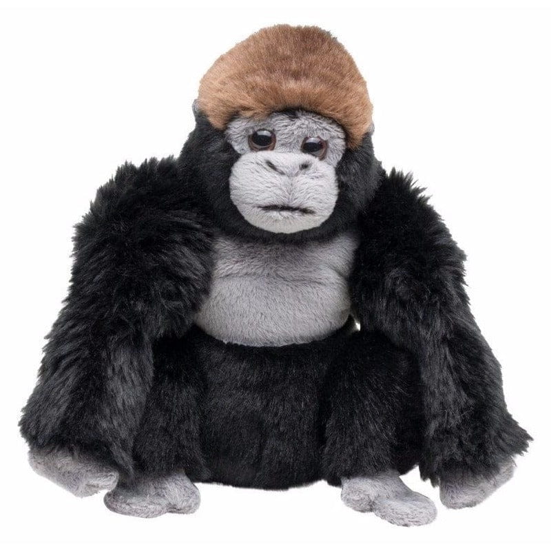 Nature Planet gorilla knuffel - pluche - 18 cm - zwart - aap - Pluchen speelgoed
