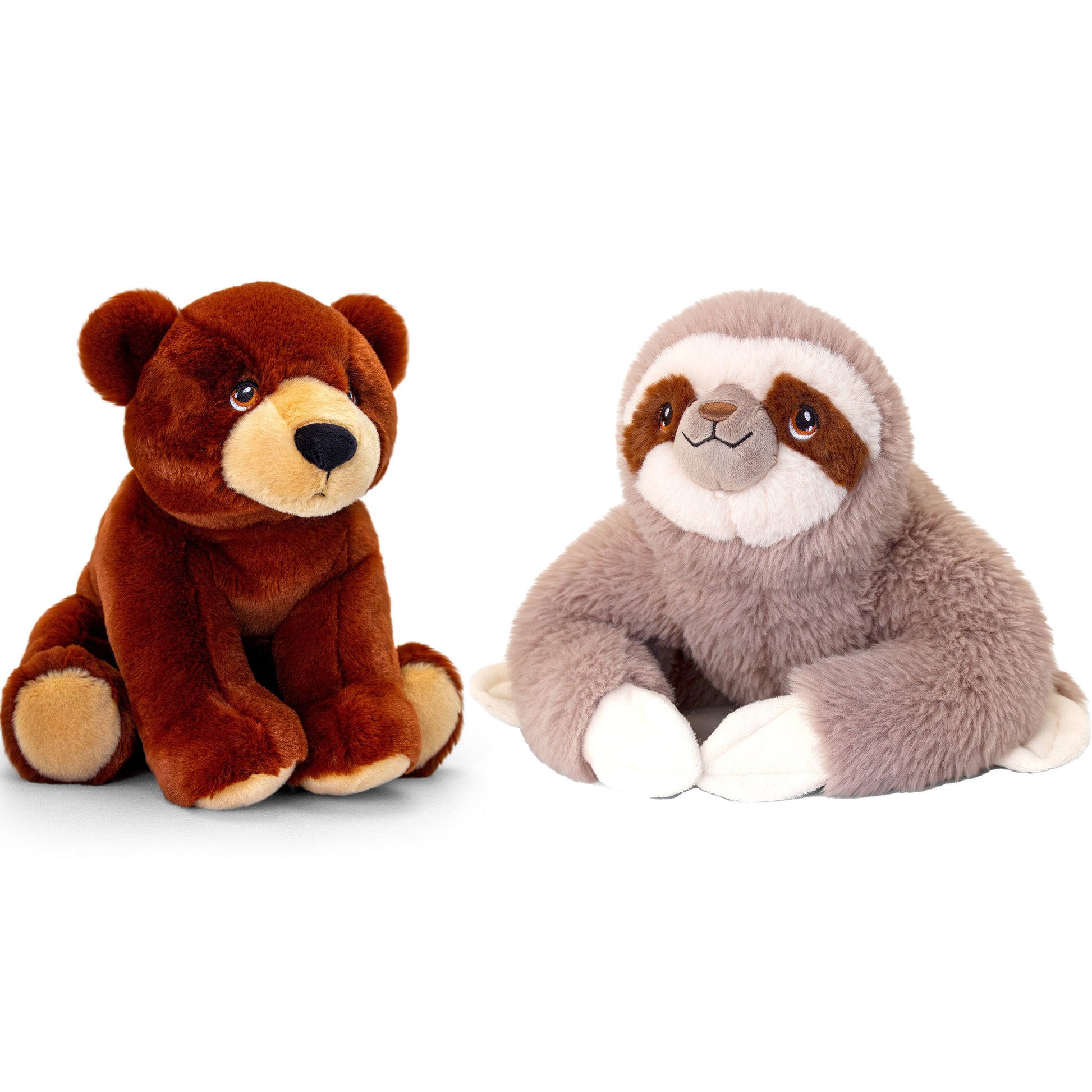 pluche-knuffels-combiset-dieren-luiaard-en-bruine-beer-25-cm_10366264