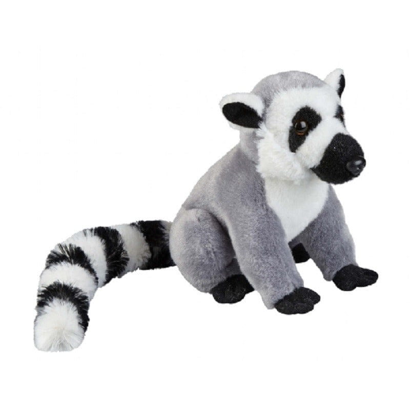 Pluche ringstaart maki knuffel - grijs - 18 cm - aapje - Pluchen speelgoed