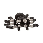 Pluche vogelspin knuffel - zwart/grijs - 13 cm - spin - Pluchen speelgoed