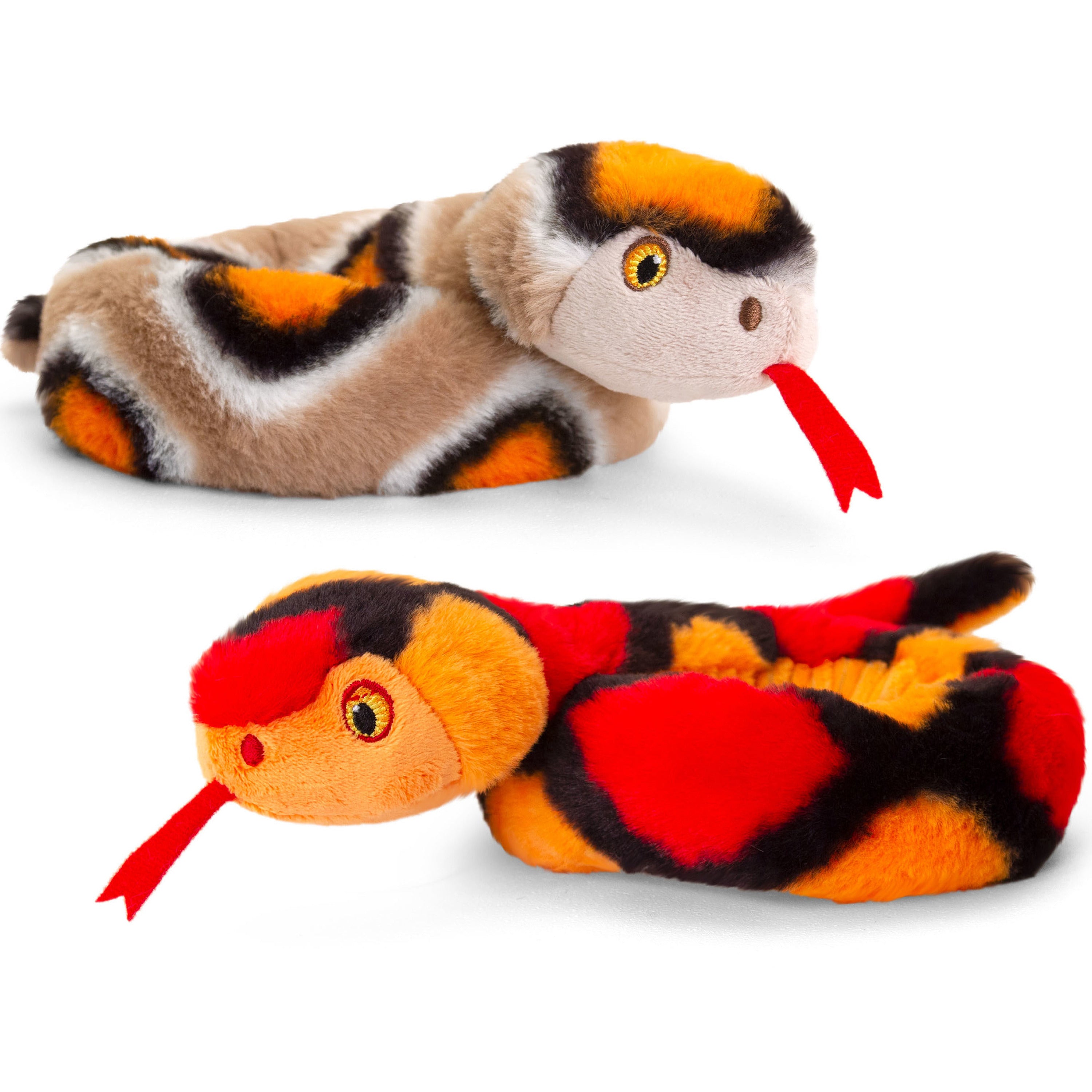 pluche-knuffel-dieren-kleine-opgerolde-slangen-rood-en-bruin-65-cm_10366273