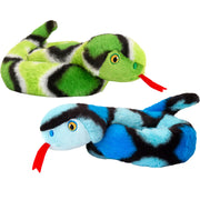 pluche-knuffel-dieren-kleine-opgerolde-slangen-blauw-en-groen-65-cm_10366274