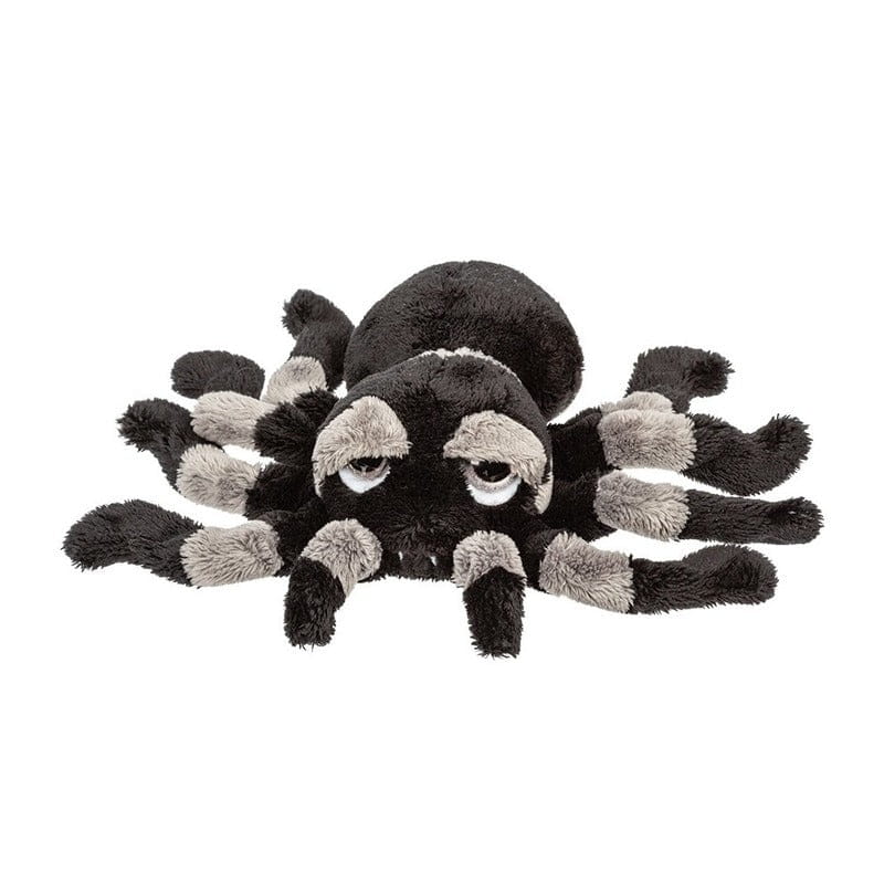 Pluche tarantula knuffel - zwart/grijs - 22 cm - spin - Pluchen speelgoed