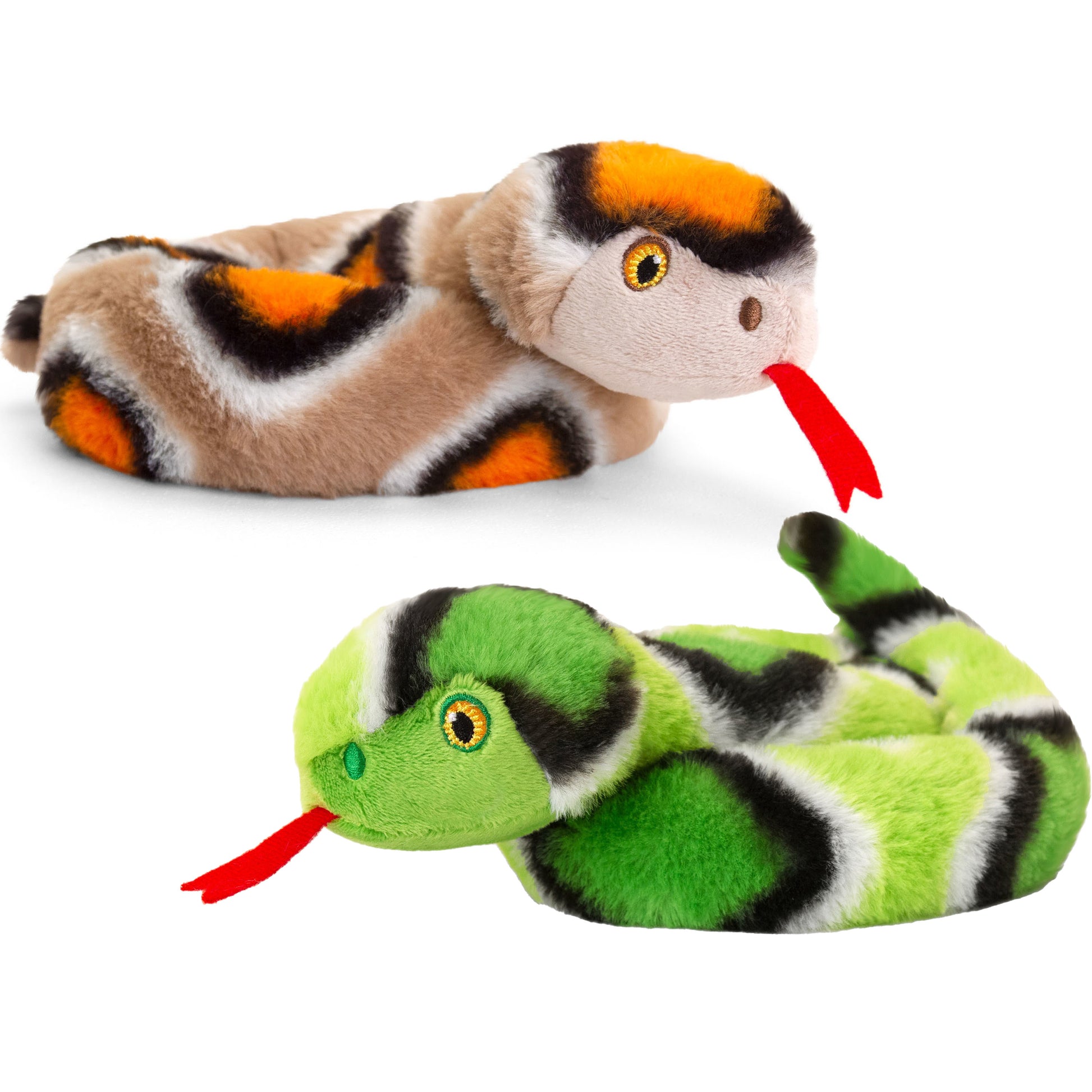 pluche-knuffel-dieren-kleine-opgerolde-slangen-bruin-en-groen-65-cm_10366275