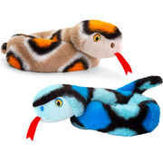 pluche-knuffel-dieren-kleine-opgerolde-slangen-blauw-en-bruin-65-cm_10366276