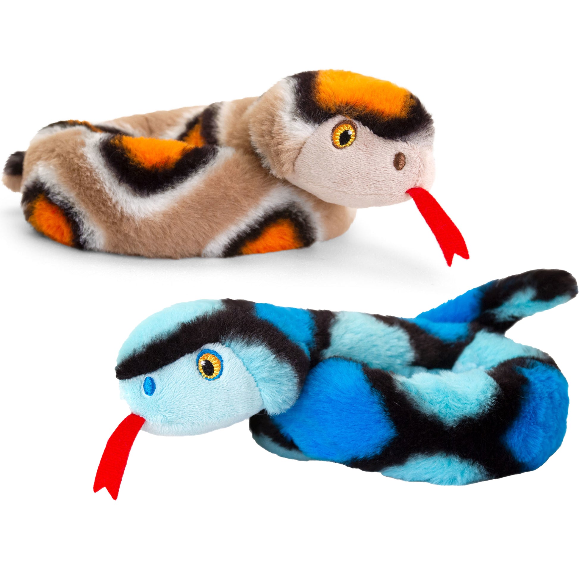 pluche-knuffel-dieren-kleine-opgerolde-slangen-blauw-en-bruin-65-cm_10366276