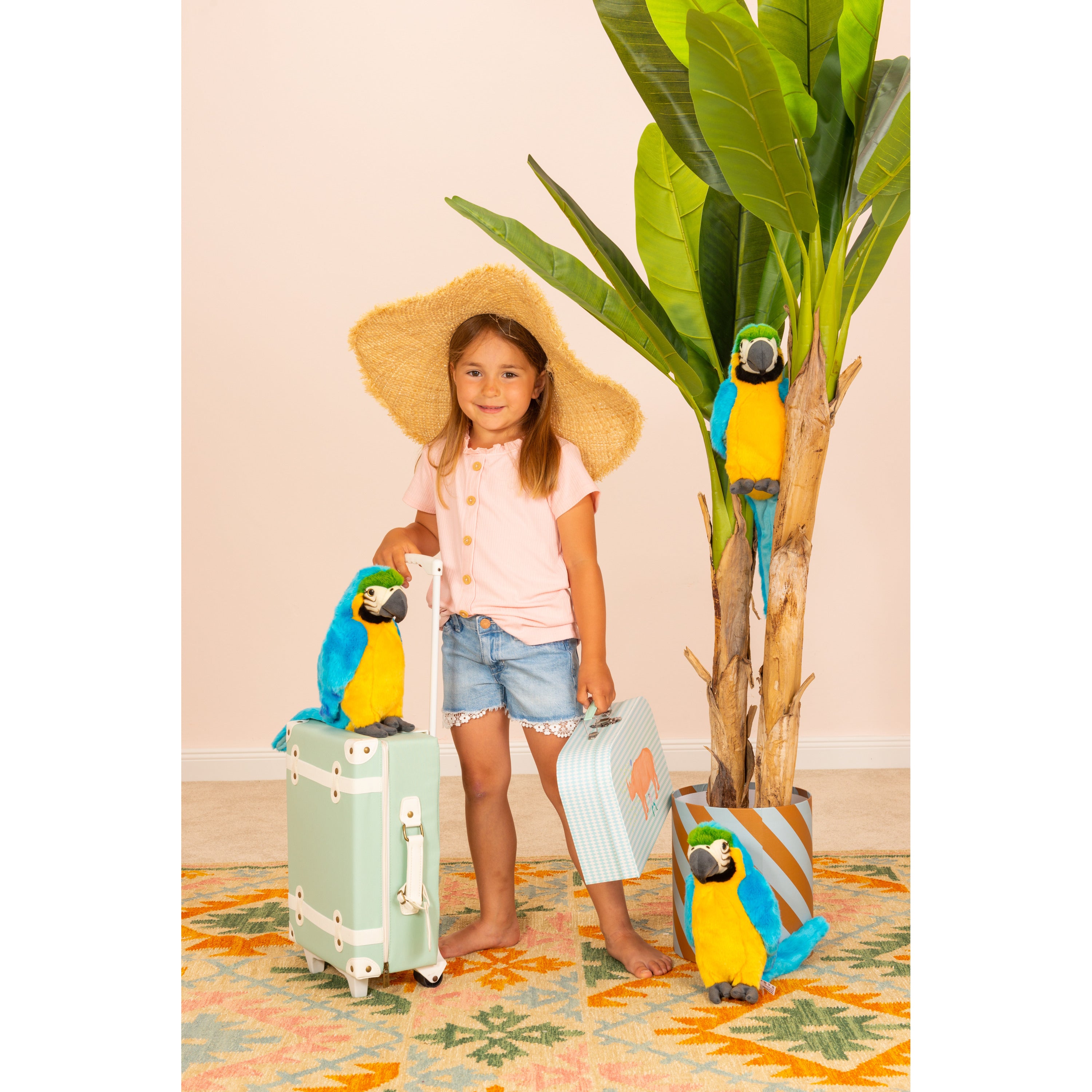 hermann-teddy-papegaai-knuffel-pluche-blauw-geel-26-cm_10434281-1