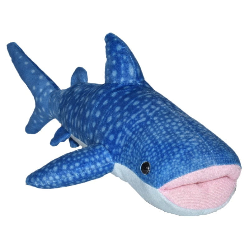 Wild Republic walvishaai knuffel - blauw - 35 cm - pluche - Pluchen speelgoed