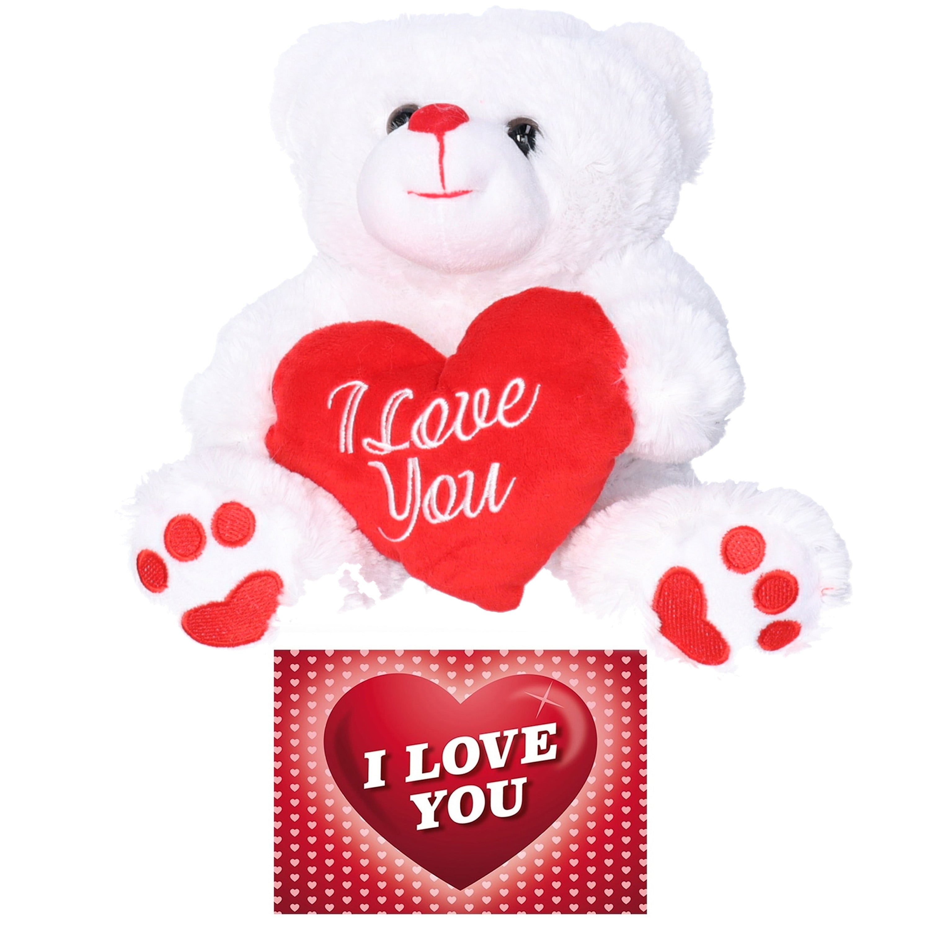 pluche-knuffelbeer-27-cm-met-wit-rood-valentijn-love-hartje-incl-hartjes-wenskaart_10374310-2