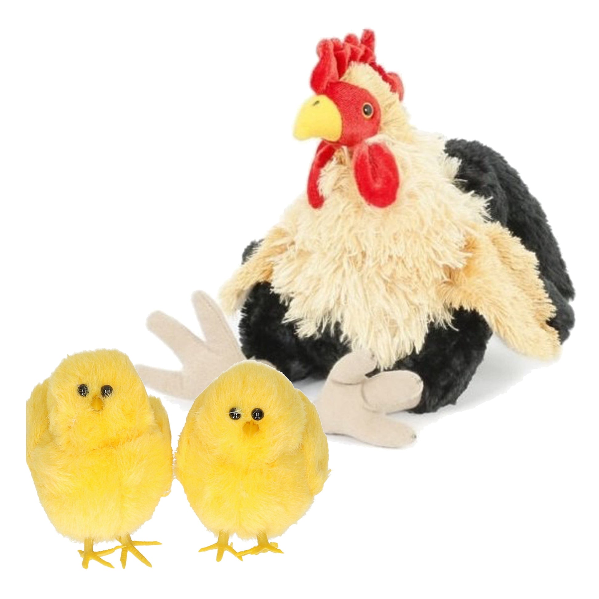 Pluche kip knuffel - 23 cm - kippenfamilie - multi kleuren - Pluchen speelgoed