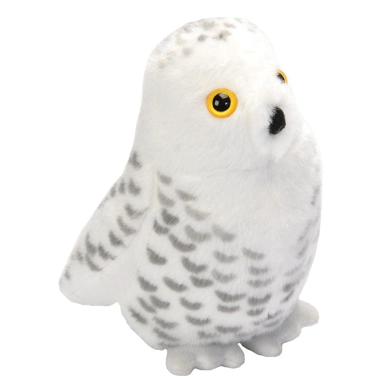 Wild Republic sneeuwuil knuffel - pluche met geluid - 13 cm - Pluchen speelgoed