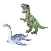 Pluche dino knuffels set - T-Rex en Plesiosaurus - 30 cm - Pluchen speelgoed