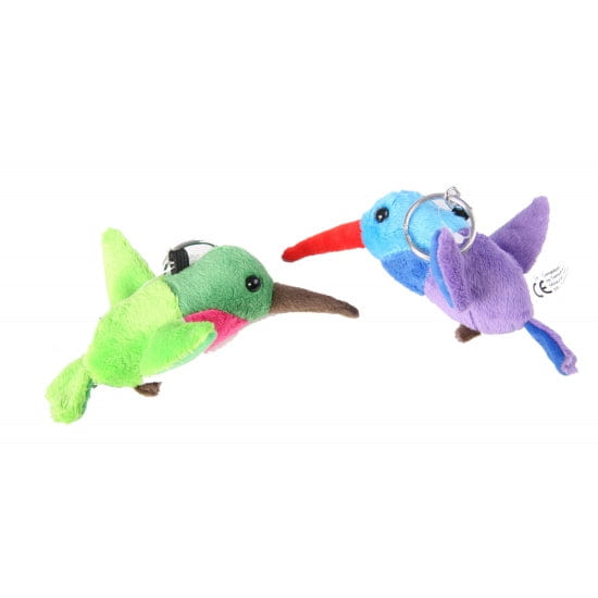 Pluche kolibrie knuffel - sleutelhanger - 12 cm - tashanger - Pluchen speelgoed