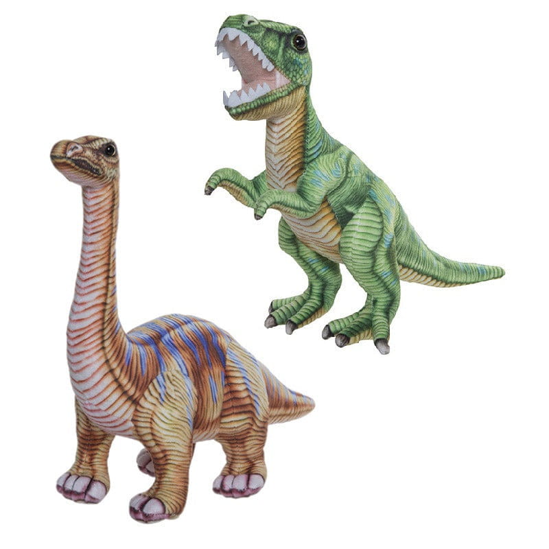 Speelgoed set dino knuffels - pluche - 30 cm - T-Rex en Apatosaurus - Pluchen speelgoed
