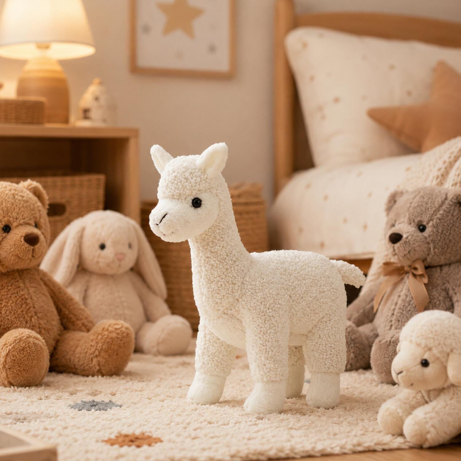 Alpaca knuffel wit - pluche - 23 cm - dierenknuffel - Pluchen speelgoed
