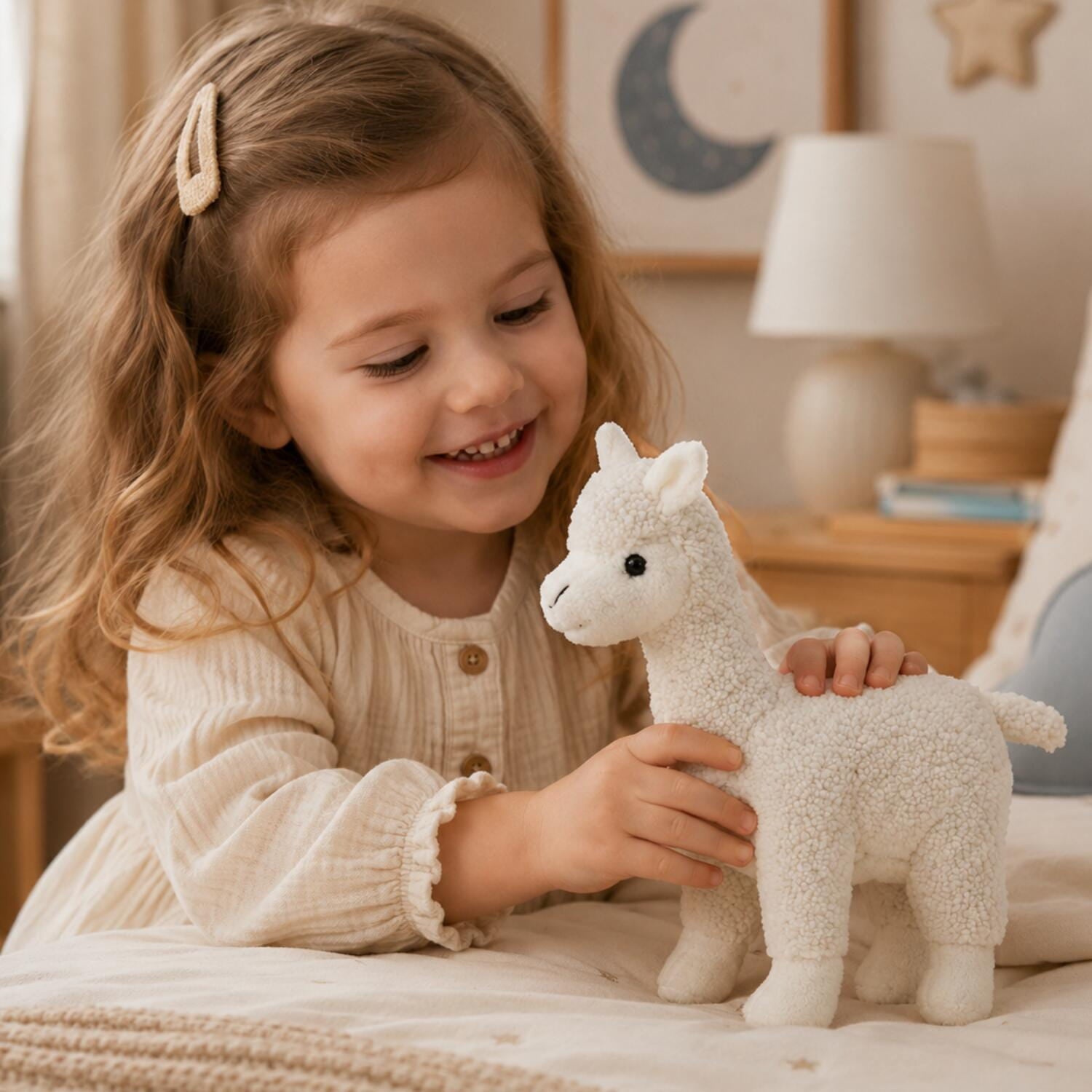 Alpaca knuffel wit - pluche - 23 cm - dierenknuffel - Pluchen speelgoed
