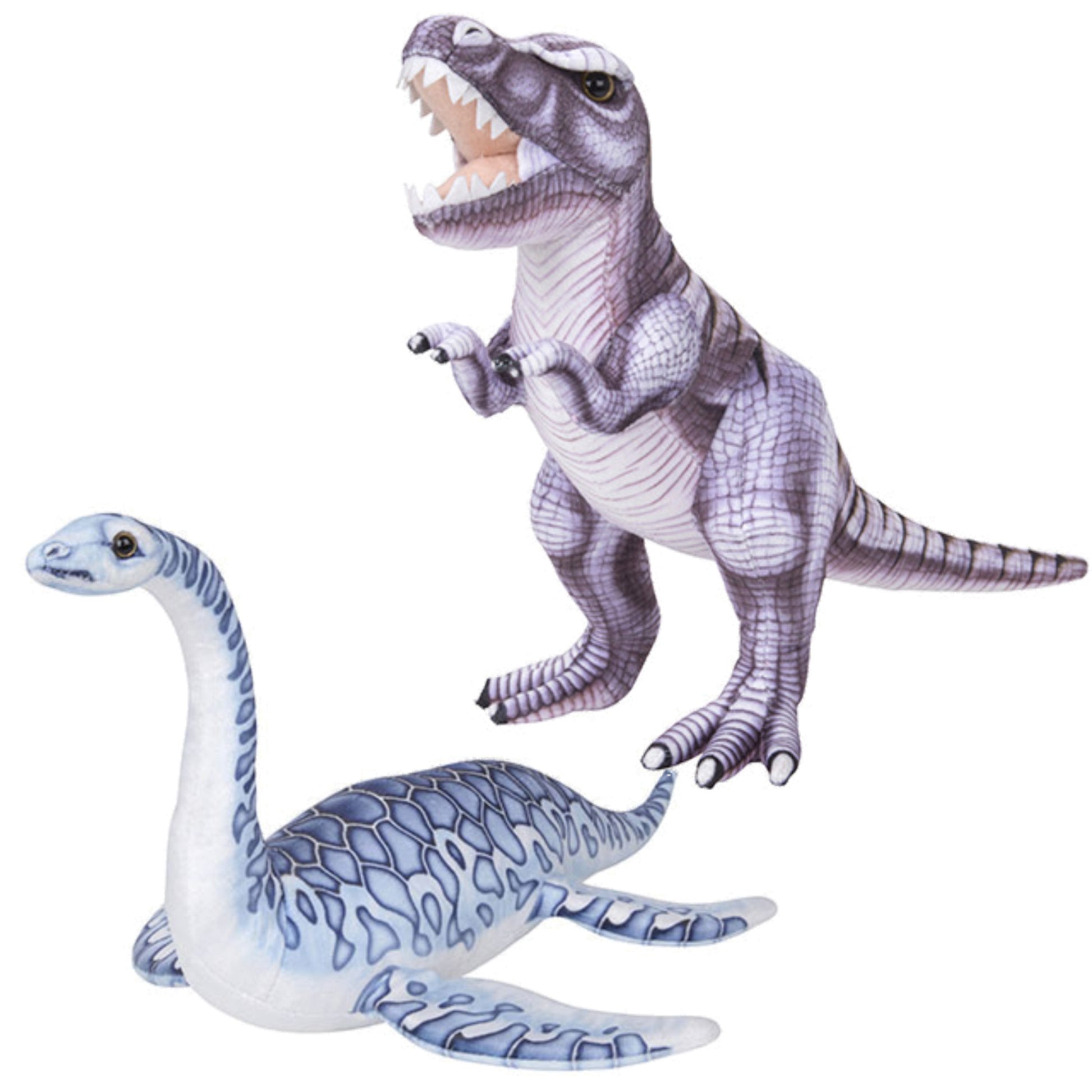 speelgoed-set-van-2x-pluche-dino-knuffels-trex-en-plesiosaurus-van-30-cm_10330354