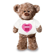 Liefste juf knuffelbeer - pluche - 24 cm - met shirt - Pluchen speelgoed