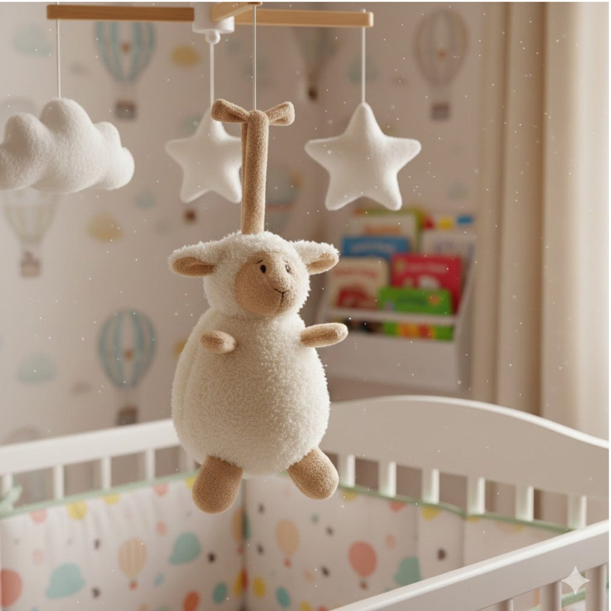 Happy Horse muziek knuffel schaap - pluche - 17 cm - kraamcadeau - Pluchen speelgoed