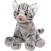 Suki Gifts pluche kat knuffel - grijs - 12 cm - poes - knuffel - Pluchen speelgoed
