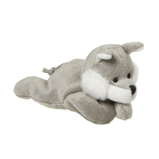 Nature Planet wolf knuffel - pluche - grijs - 13 cm - dierenknuffel - Pluchen speelgoed