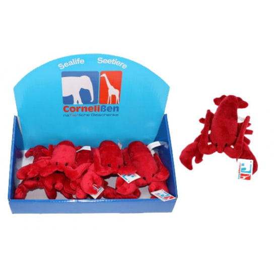 Kreeft knuffel - pluche - 22 cm - rood - dierenknuffel - Pluchen speelgoed