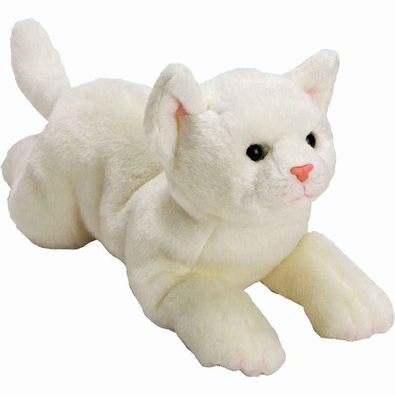 pluche-knuffeldier-poes-kat-wit-liggend-33-cm-huisdier-knuffel_10084370